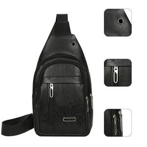 NEW JINPIN Black Crossbody Chest Shoulder Sling Bag